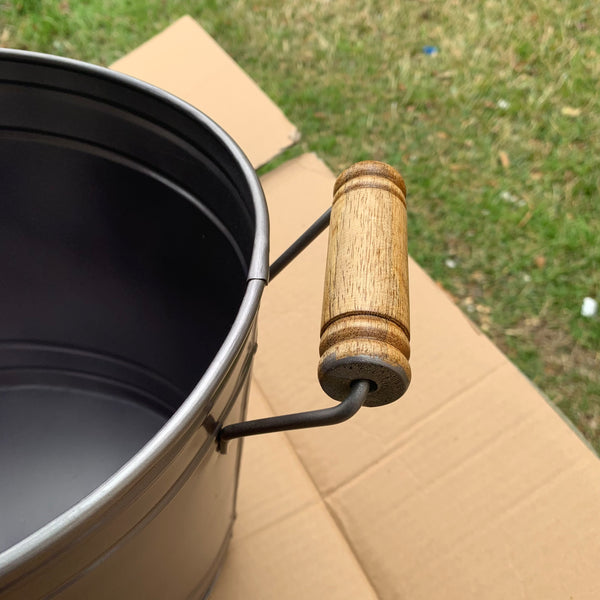 18" TEXAS BUCKET SILVER METAL OVAL TUB WESTERN HOME DECOR METAL ART--BRAND NEW