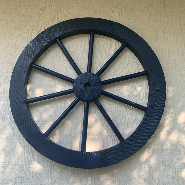 16",24",30" WAGON WHEEL BARN WOOD NAVY BLUE WESTERN HOME DECOR