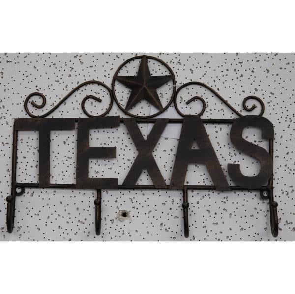 12"x8" TEXAS METAL KEY HOLDER HOOK WALL ART METAL WESTERN HOME DECOR NEW