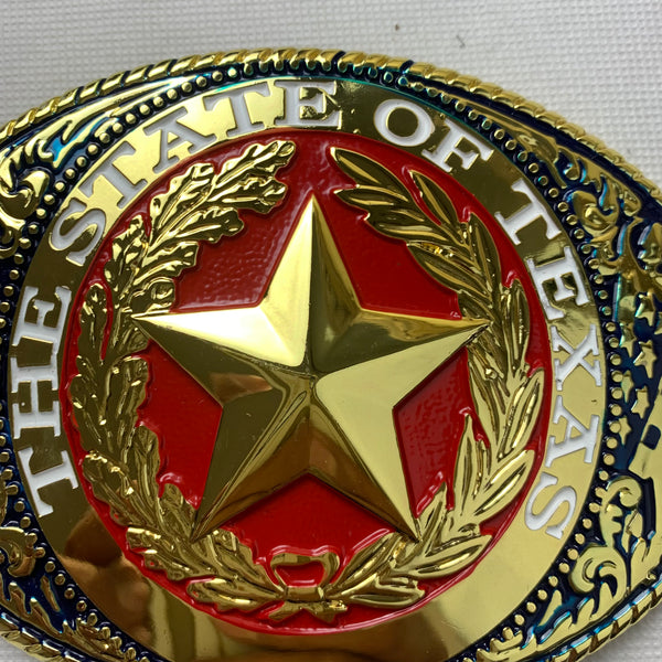 6" X 4" LONESTAR STATE GOLD STAR BELT BUCKLE EXTRA LARGE WESTERN METAL BUCKLE FASHION ART NEW #EH12225