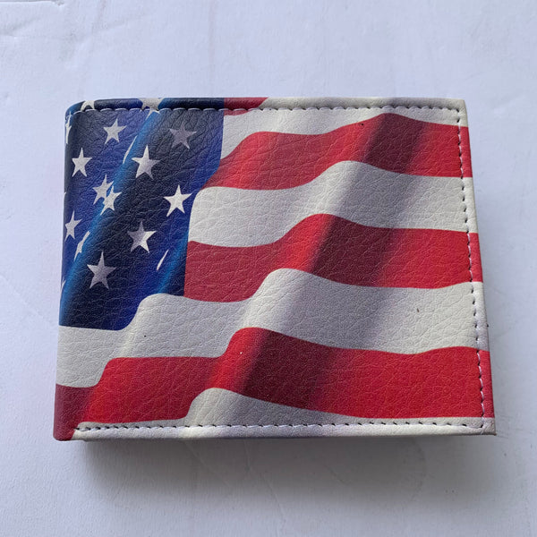 5" USA FLAG AMERICANA WALLET LEATHER BIFOLD WALLET