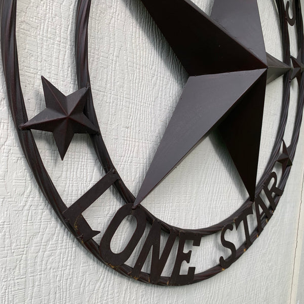 TEXAS LONESTAR METAL ART WESTERN HOME WALL DECOR RUSTIC VINTAGE BROWN NEW, SIZE:24",32",36",40",42",44",46",50"