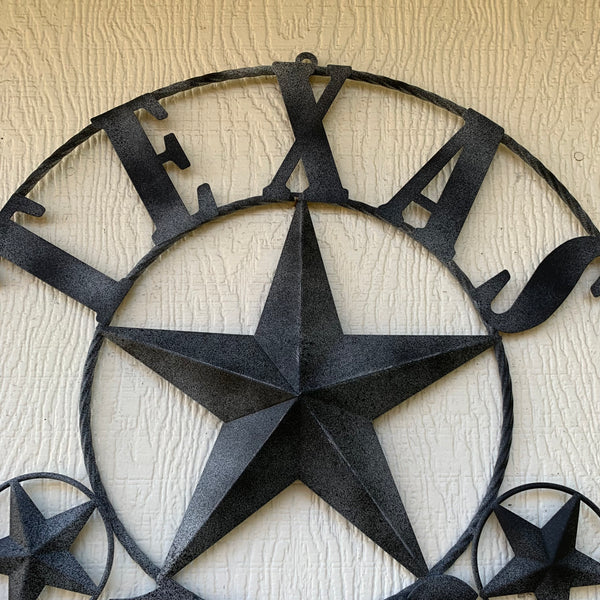 20" DISTRESSED BLACK TEXAS 1836 BARN LONE STAR TWO TONE METAL ART WESTERN HOME DECOR VINTAGE RUSTIC DARK BRONZE NEW