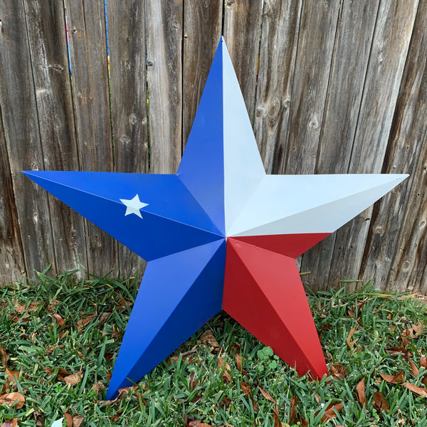 12",16",24",32",36" RED WHITE & BLUE METAL BARN STAR METAL WALL ART WESTERN HOME DECOR VINTAGE RUSTIC ART