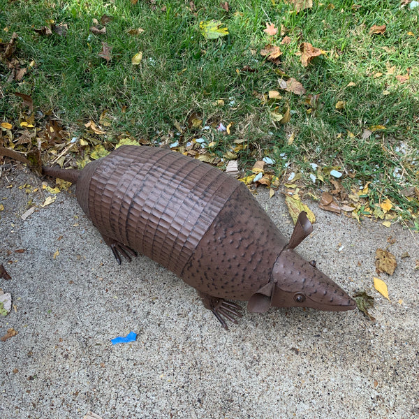 10",14",23",30" ARMADILLO GARDEN ANIMAL SCULPTURE METAL DECOR ORNAMENT OUTDOOR OR INDOOR TEXAS YARD ART