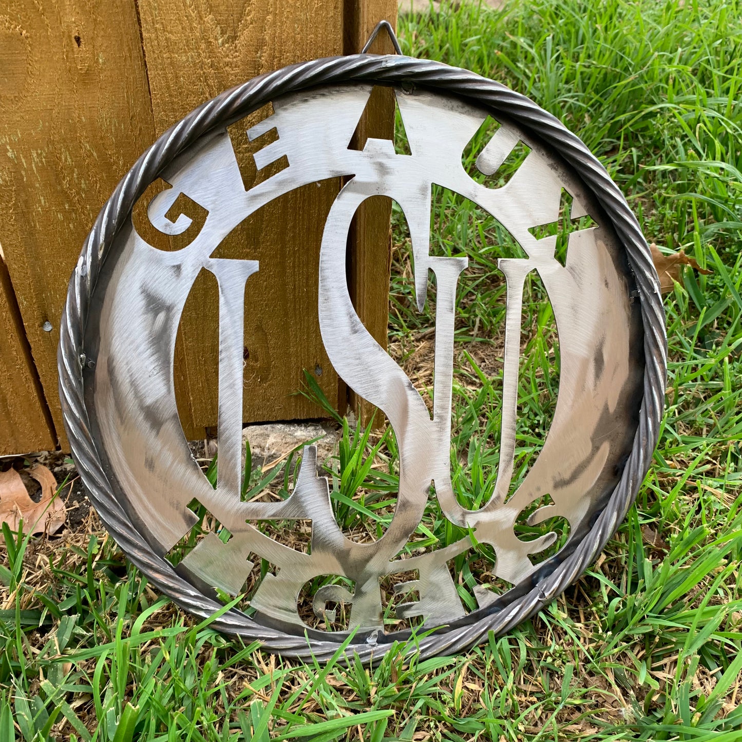 12",18",24",32" LSU GEAUX TIGERS CUSTOM RAW METAL VINTAGE CRAFT TEAM SIGN WESTERN HOME DECOR HANDMADE