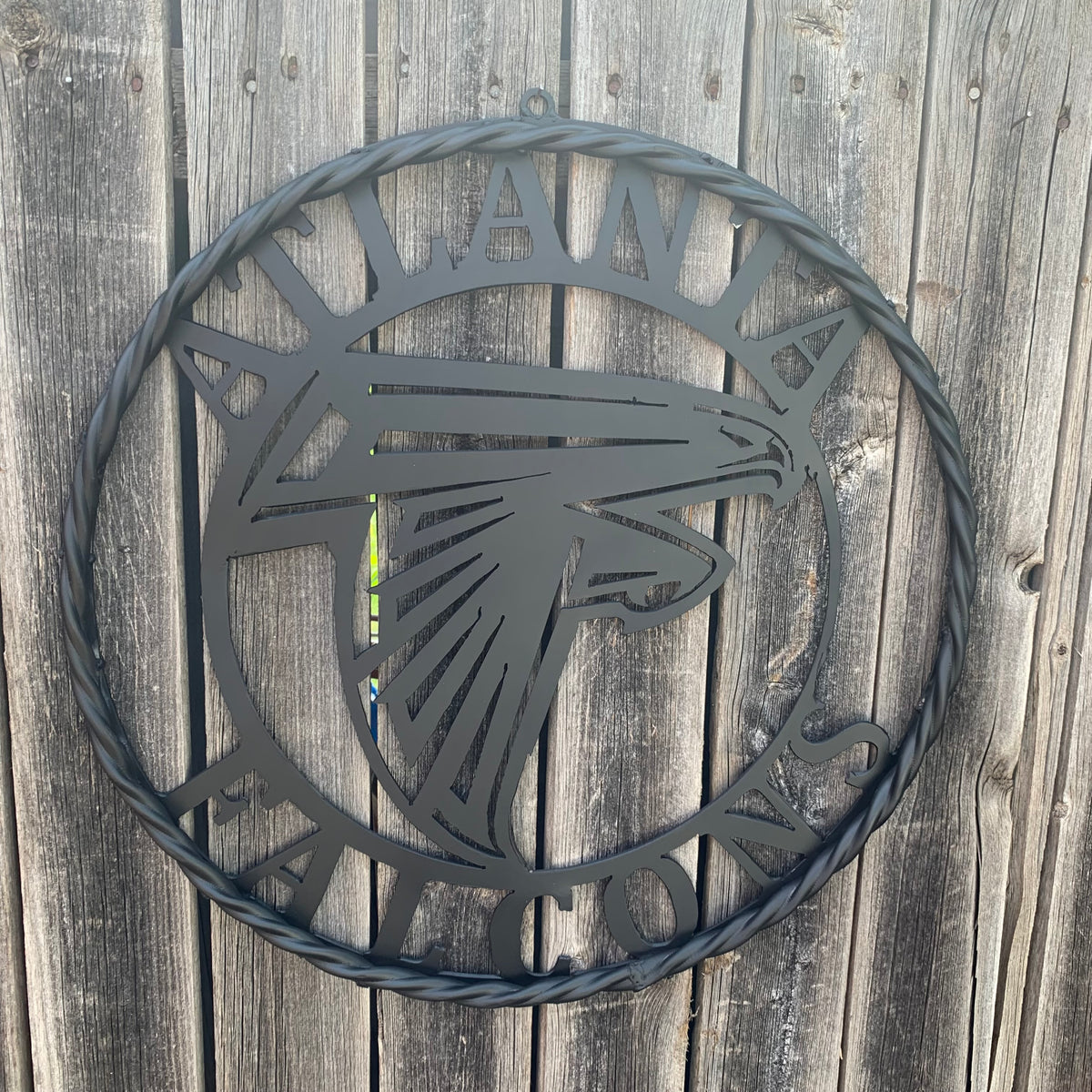 12",18",24",32",36" ATLANTA FALCONS BLACK METAL CUSTOM METAL VINTAGE CRAFT SIGN FOOTBALL TEAM WESTERN HOME DECOR HANDMADE