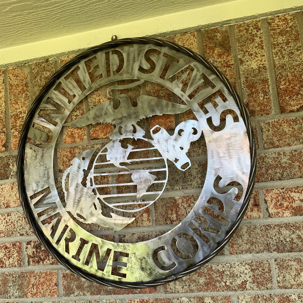 24" US MARINE CORPS MILITARY LASERCUT RAW METAL WALL ART WESTERN HOME DECOR HANDMADE NO PAINT
