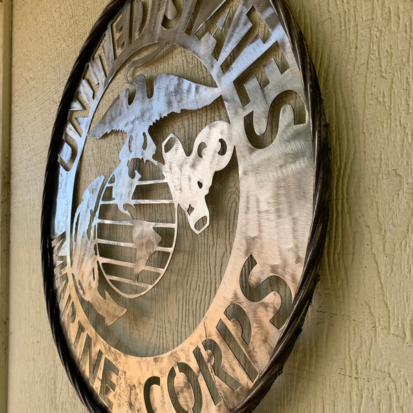 24" US MARINE CORPS MILITARY LASERCUT RAW METAL WALL ART WESTERN HOME DECOR HANDMADE NO PAINT