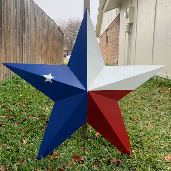 12",16",24",32",36" RED WHITE & BLUE METAL BARN STAR METAL WALL ART WESTERN HOME DECOR VINTAGE RUSTIC ART