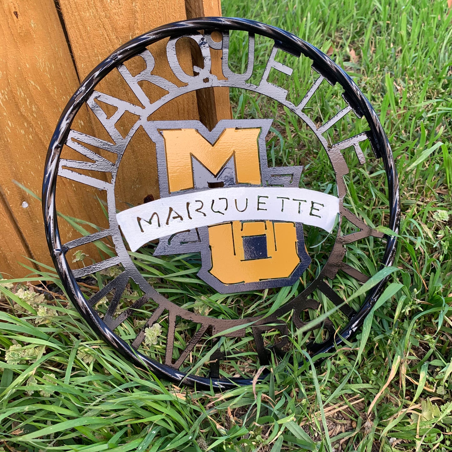 12",18",24" MARQUETTE METAL CUSTOM VINTAGE CRAFT WALL ART TEAM SIGN HANDMADE