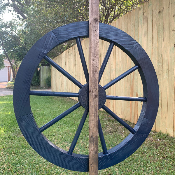 16",24",30" WAGON WHEEL BARN WOOD NAVY BLUE WESTERN HOME DECOR