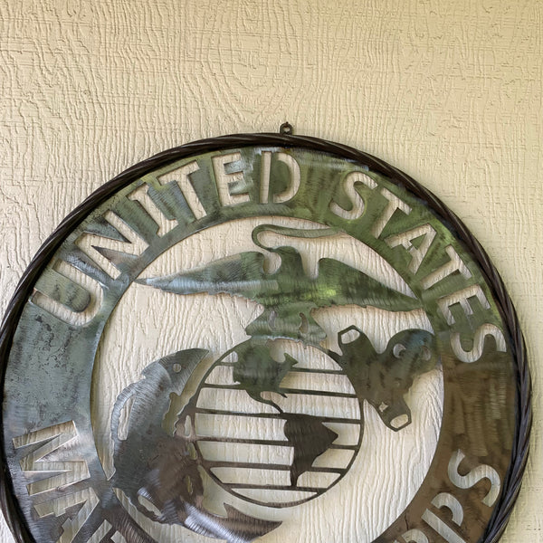 24" US MARINE CORPS MILITARY LASERCUT RAW METAL WALL ART WESTERN HOME DECOR HANDMADE NO PAINT