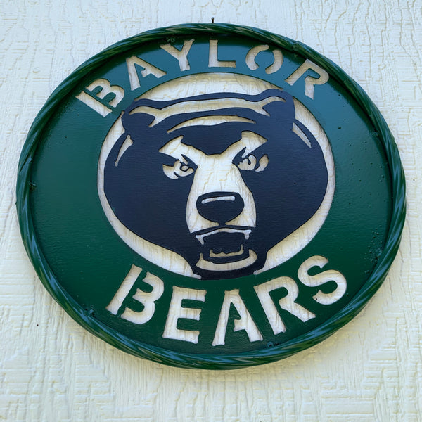 12",18",24",32" BAYLOR BEARS CUSTOM METAL VINTAGE CRAFT SIGN WESTERN HOME DECOR HANDMADE