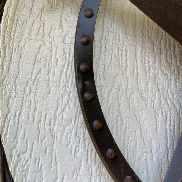 TEXAS BEADED BARN STAR WITH TWISTED ROPE RING DESIGN METAL WALL ART WESTERN HOME DECOR VINTAGE RUSTIC BRONZE ART