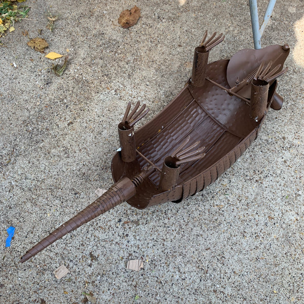 10",14",23",30" ARMADILLO GARDEN ANIMAL SCULPTURE METAL DECOR ORNAMENT OUTDOOR OR INDOOR TEXAS YARD ART