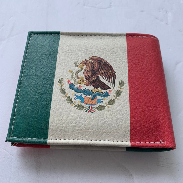 5" MEXICO FLAG WALLET LEATHER BIFOLD WALLET NEW