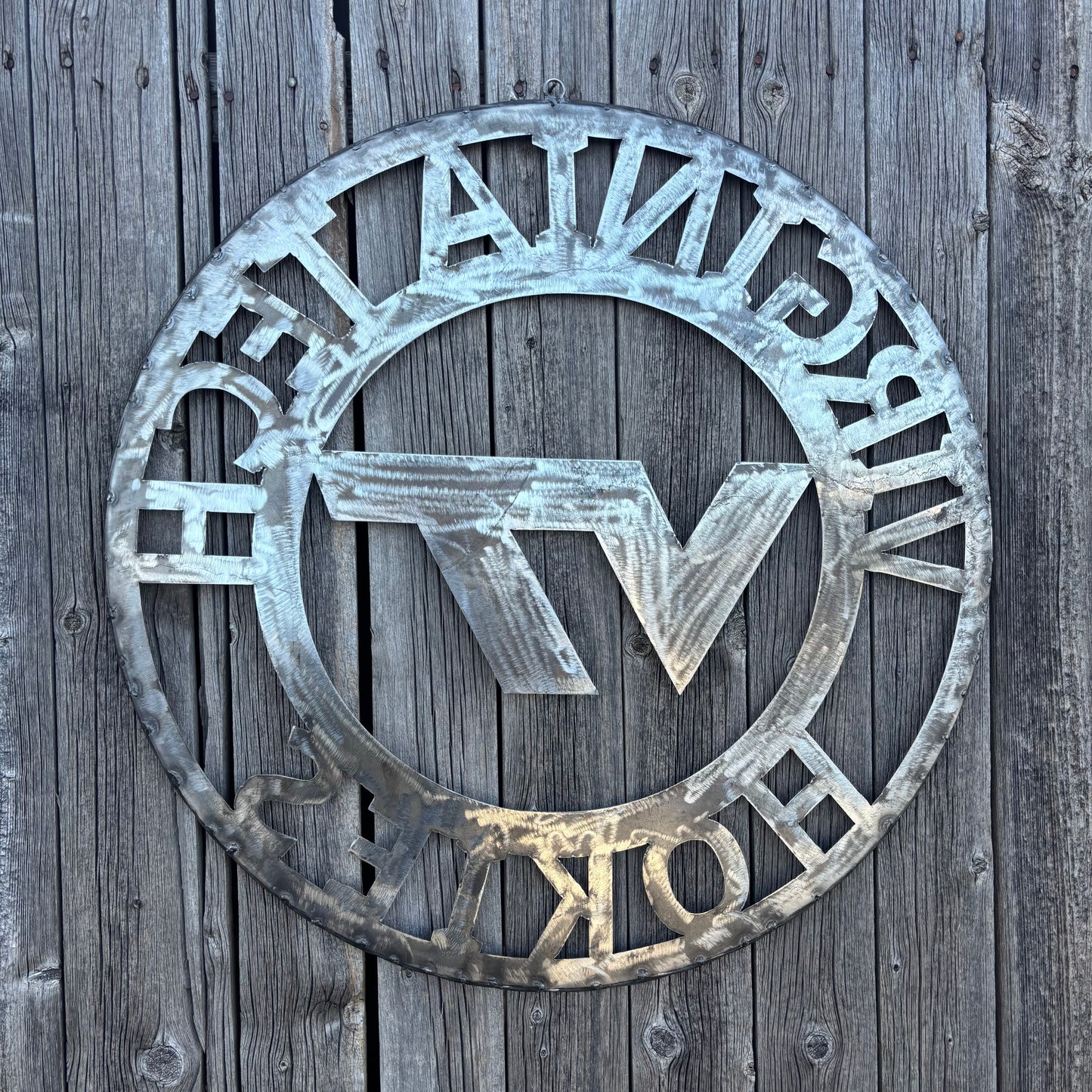 VIRGINIA TECH CUSTOM RAW METAL VINTAGE CRAFT SIGN TEAM UNPAINTED HANDMADE TO ORDER