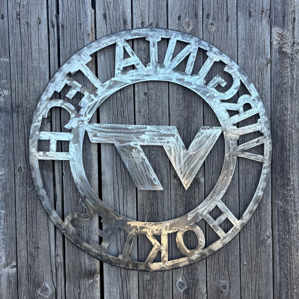 VIRGINIA TECH CUSTOM RAW METAL VINTAGE CRAFT SIGN TEAM HANDMADE TO ORDER