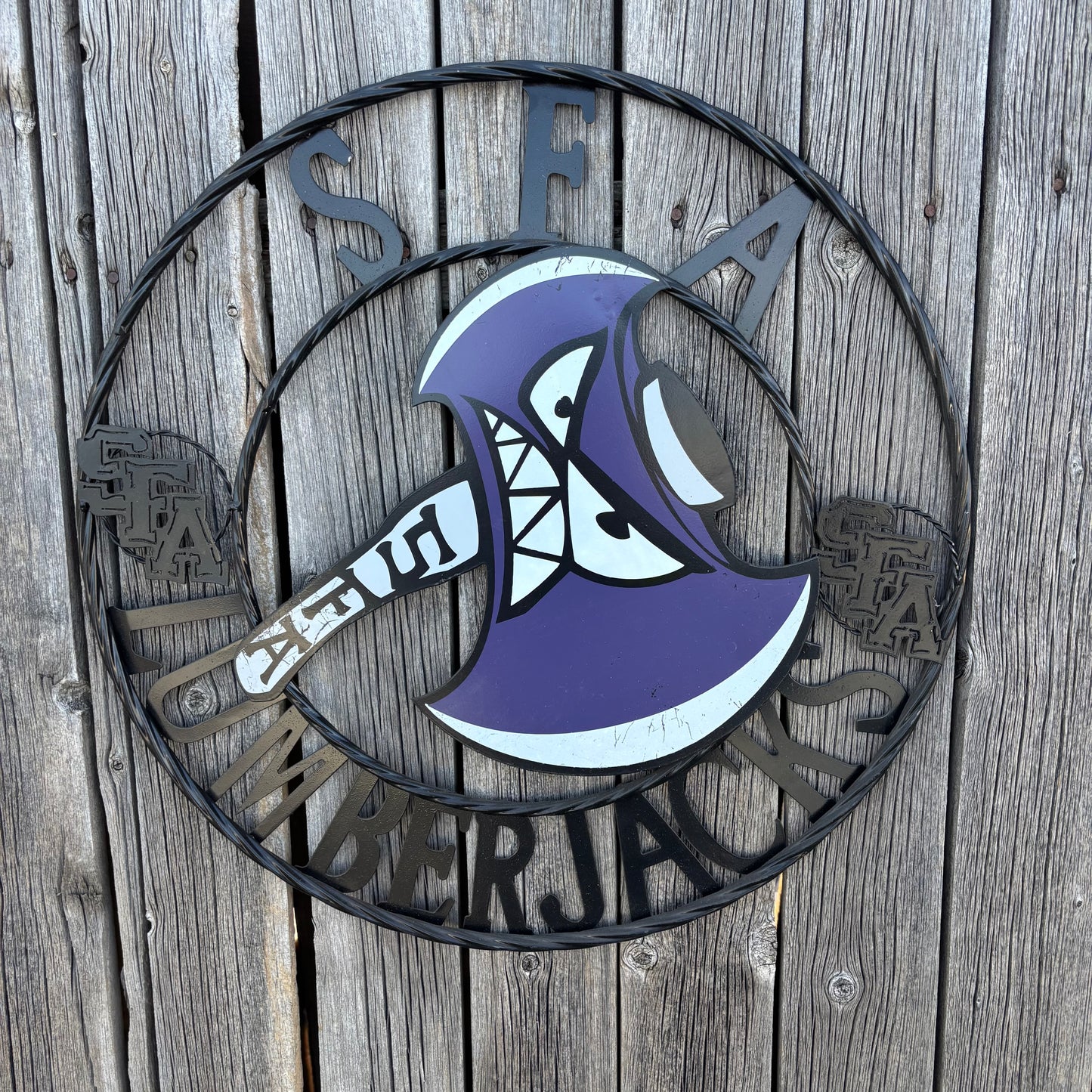 SFA LUMBERJACKS CUSTOM METAL VINTAGE CRAFT SIGN WALL ART TEAM SIGN HANDMADE