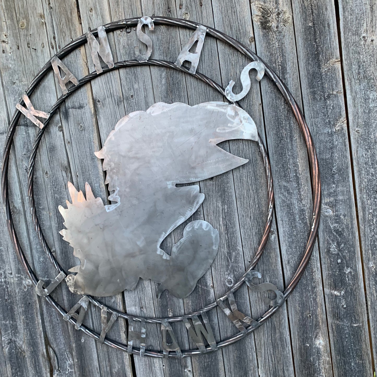 KANSAS JAYHAWKS RAW CUSTOM METAL VINTAGE CRAFT SIGN UNPAINTED TEAM HANDMADE