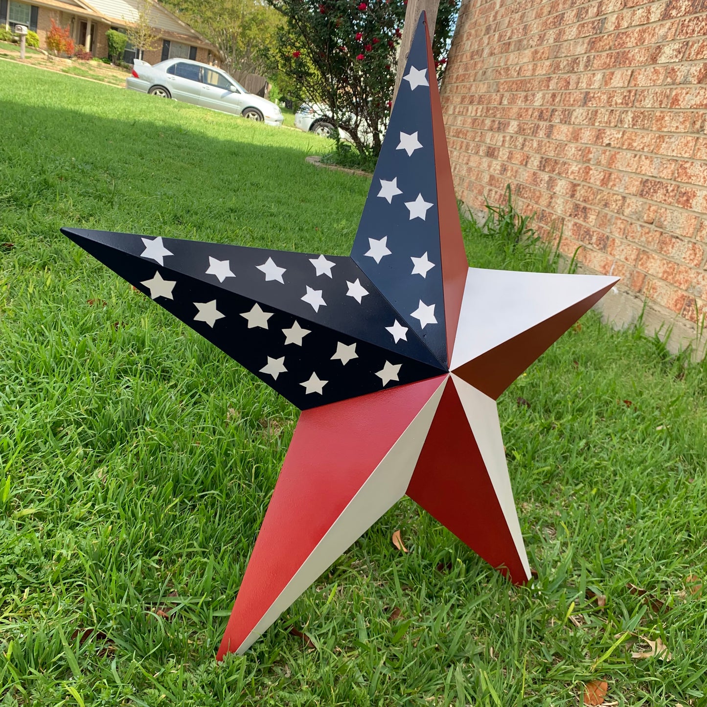 USA FLAG STAR STYLE# 5 RED WHITE & BLUE AMERICANA METAL BARN STAR WALL ART HANDMADE TO ORDER NEW #EH13380