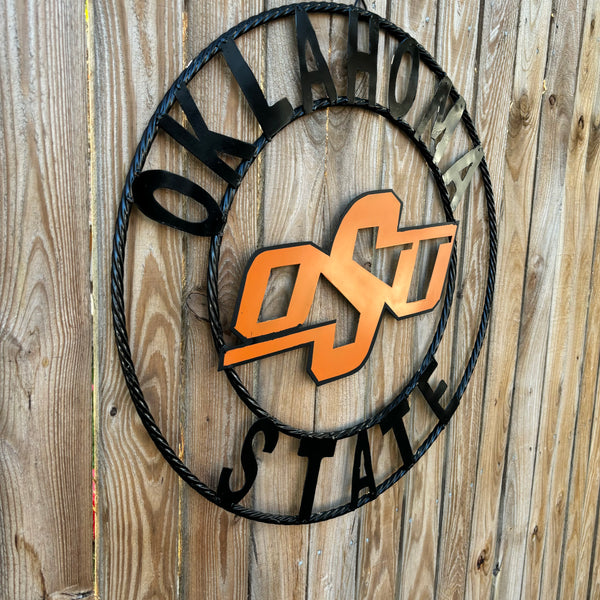 OSU OKLAHOMA STATE COWBOYS METAL CUSTOM VINTAGE TEAM WALL ART HANDMADE CRAFT SIGN