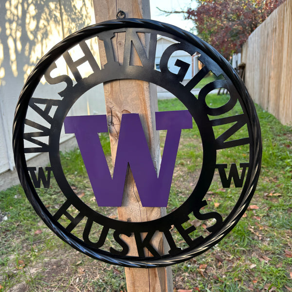 12", 18", 24", 32" WASHINGTON HUSKIES CUSTOM METAL VINTAGE CRAFT TEAM SIGN HANDMADE 36",40",44",50"