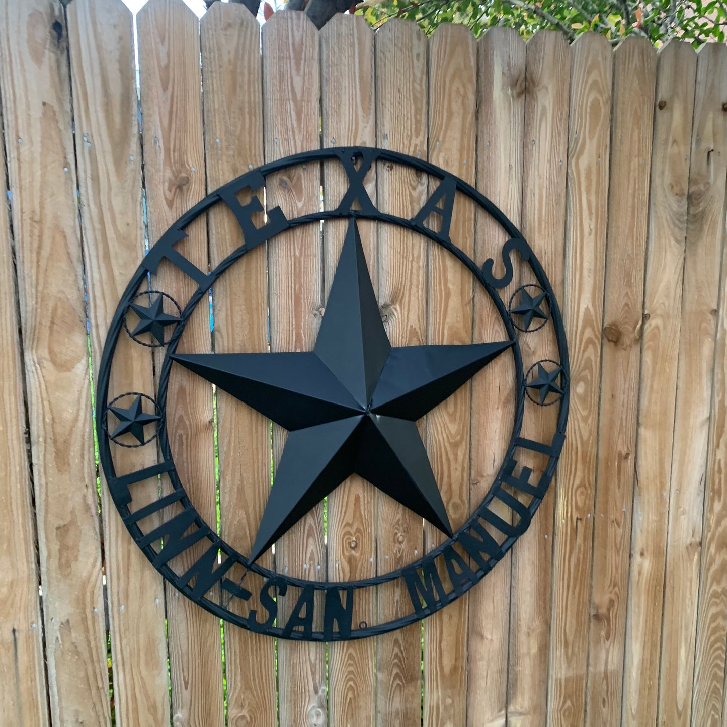 LINN SAN MANUEL STYLE YOUR CUSTOM NAME STAR METAL BARN LONE STAR 3d TWISTED ROPE RING WESTERN HOME DECOR HANDMADE NEW