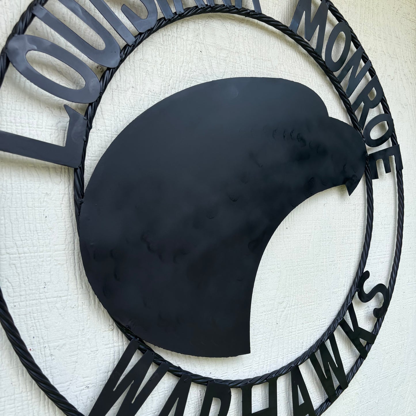 LOUISIANA MONROE WARHAWKS CUSTOM BLACK METAL VINTAGE CRAFT TEAM SIGN HANDMADE 18",24",32"