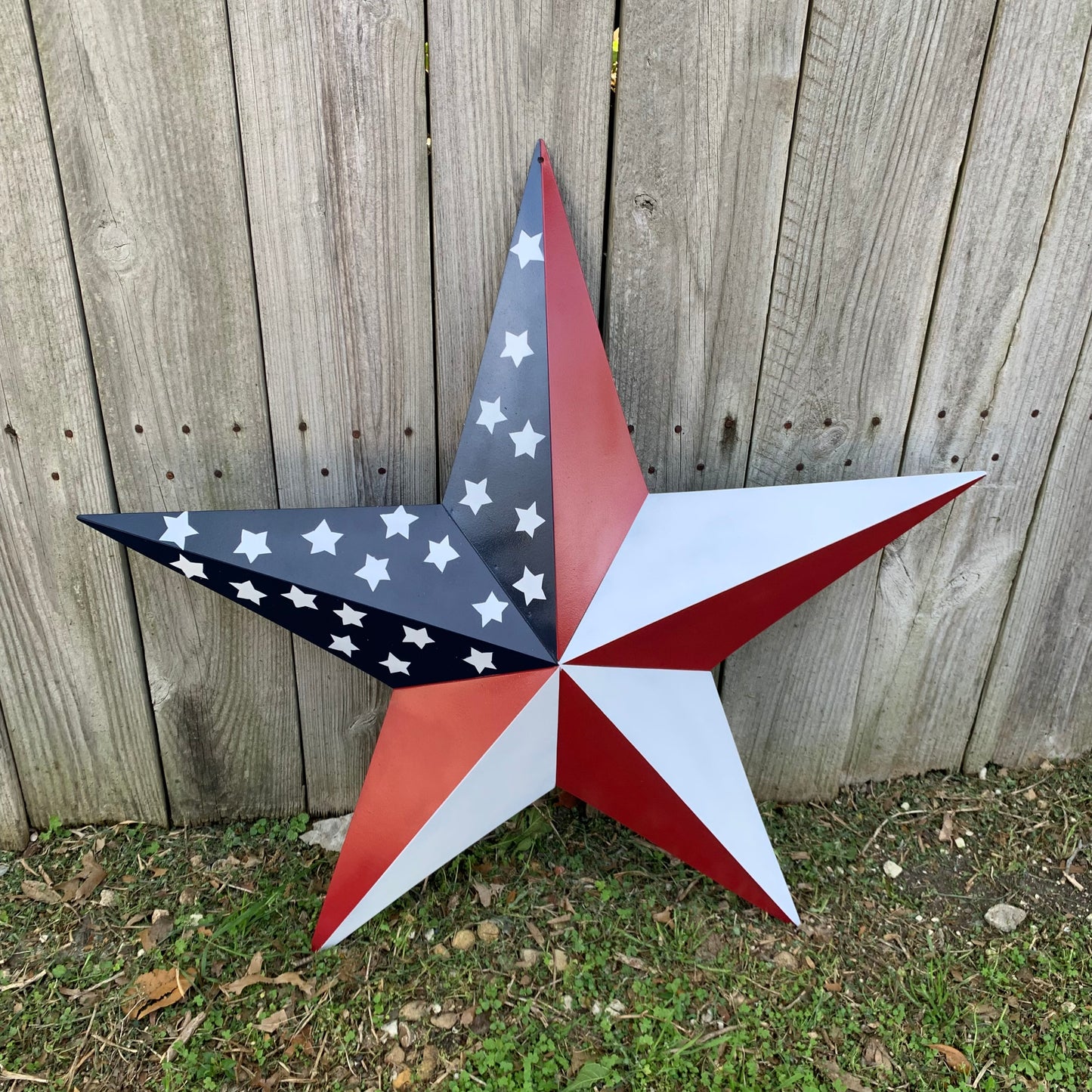 USA FLAG STAR STYLE# 5 RED WHITE & BLUE AMERICANA METAL BARN STAR WALL ART HANDMADE TO ORDER NEW #EH13380