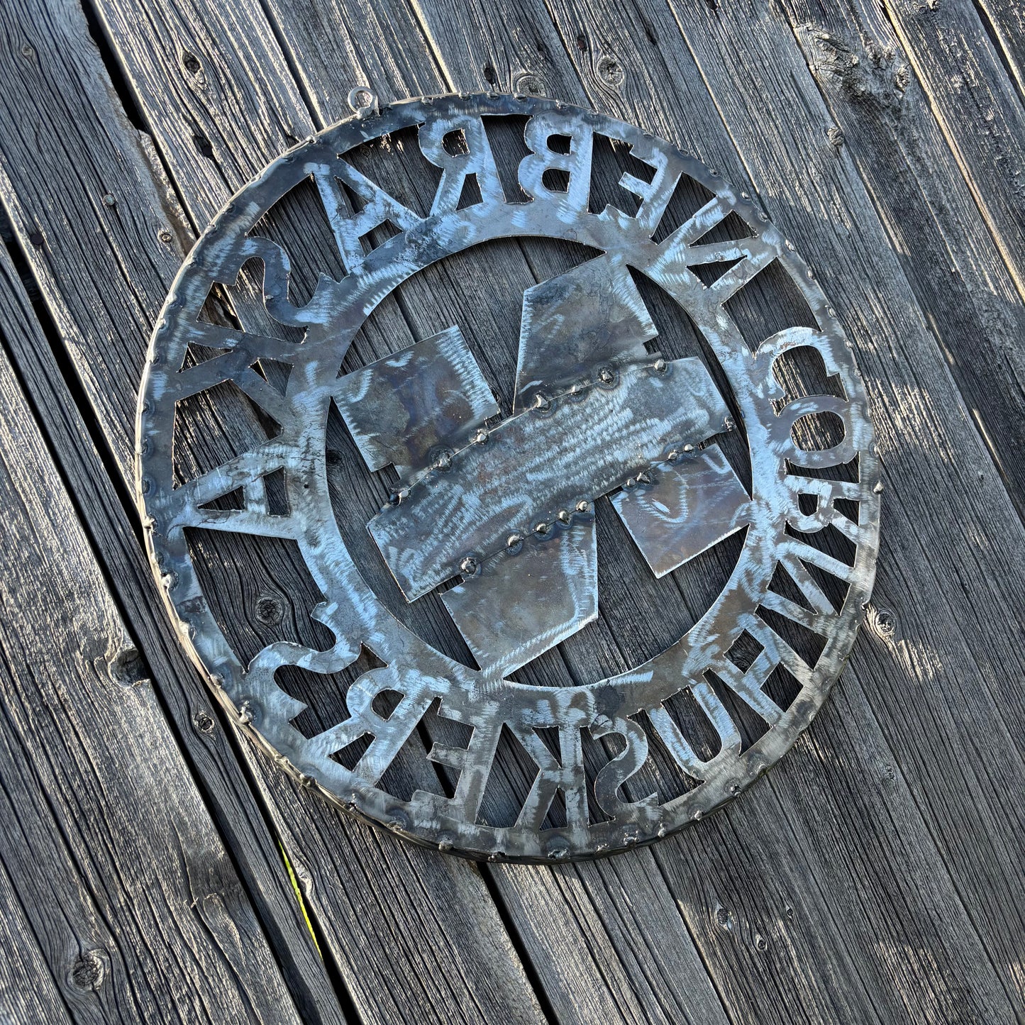 12", 18", 24", 32" NEBRASKA HUSKERS RAW METAL CUSTOM VINTAGE CRAFT TEAM SIGN