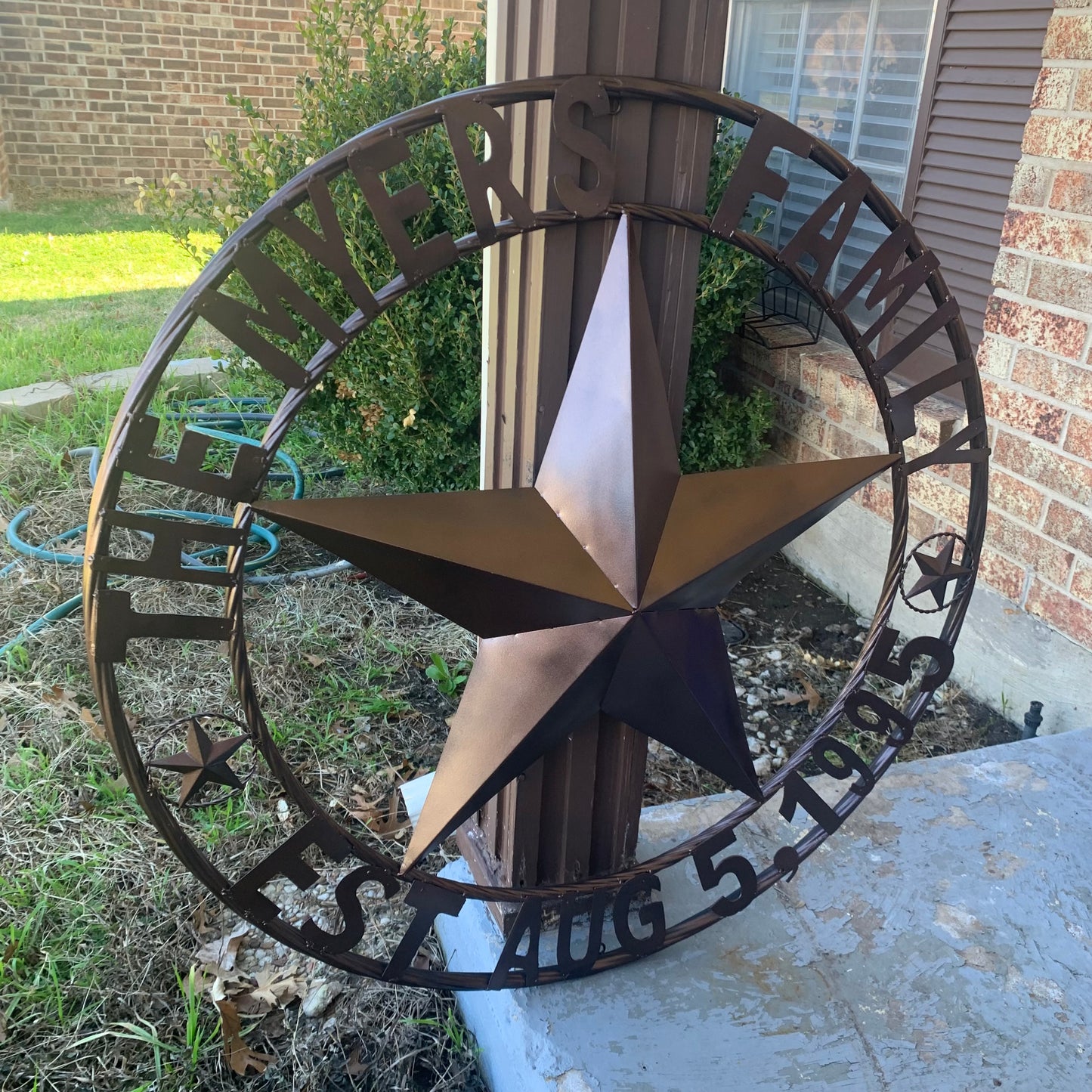 MYERS STYLE YOUR CUSTOM NAME STAR BARN STAR METAL LONE STAR WESTERN HOME DECOR RUSTIC BLACK HANDMADE 24",32",36",50"