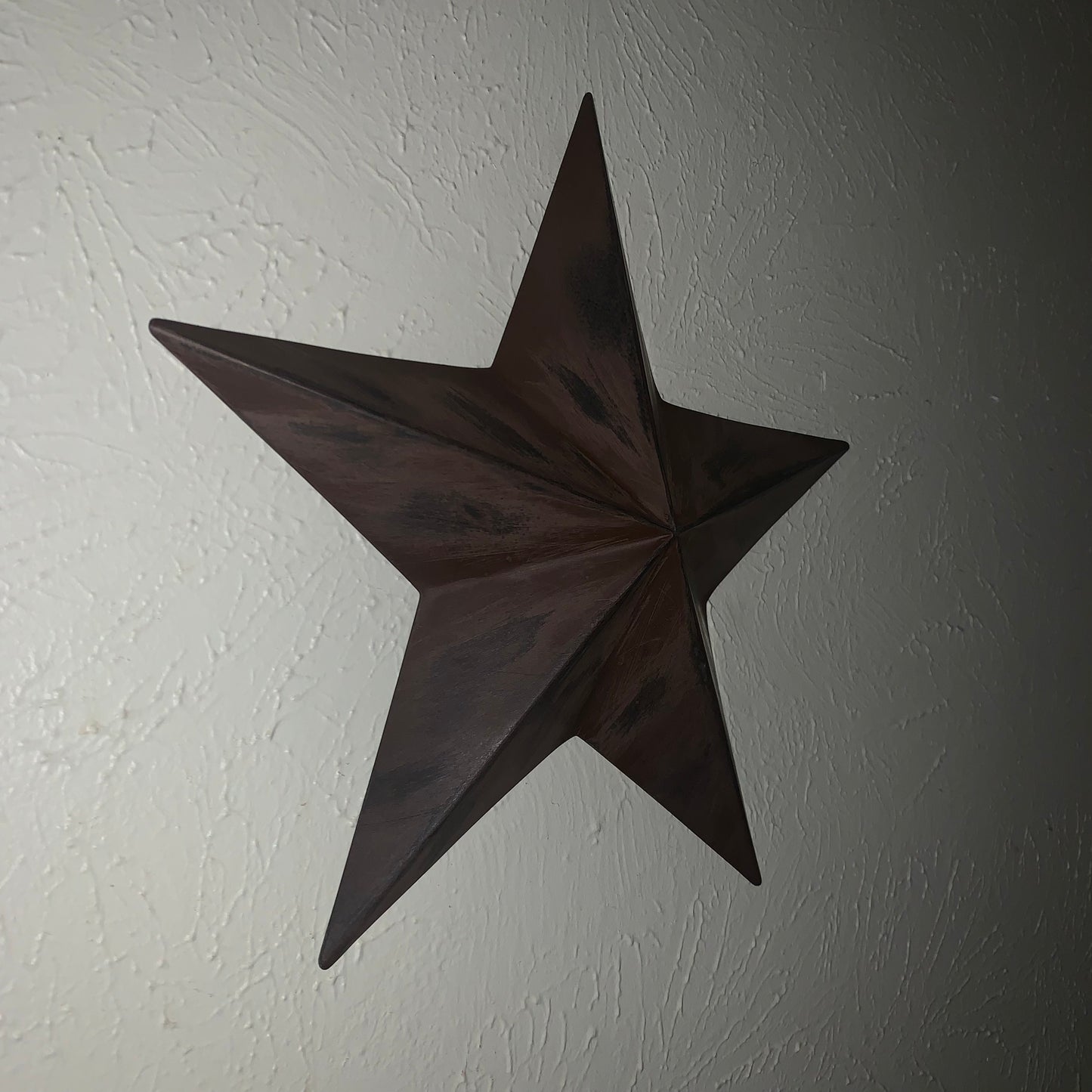 DISTRESSED BROWN TWO TONE BARN STAR METAL ART WESTERN HOME DECOR HANDMADE NEW