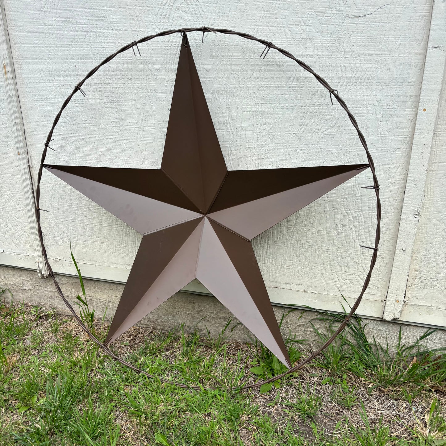 PAISLEY BARN STAR MULTI CLOR WITH BARBWIRE RING LONESTAR WESTERN HOME DECOR HANDMADE