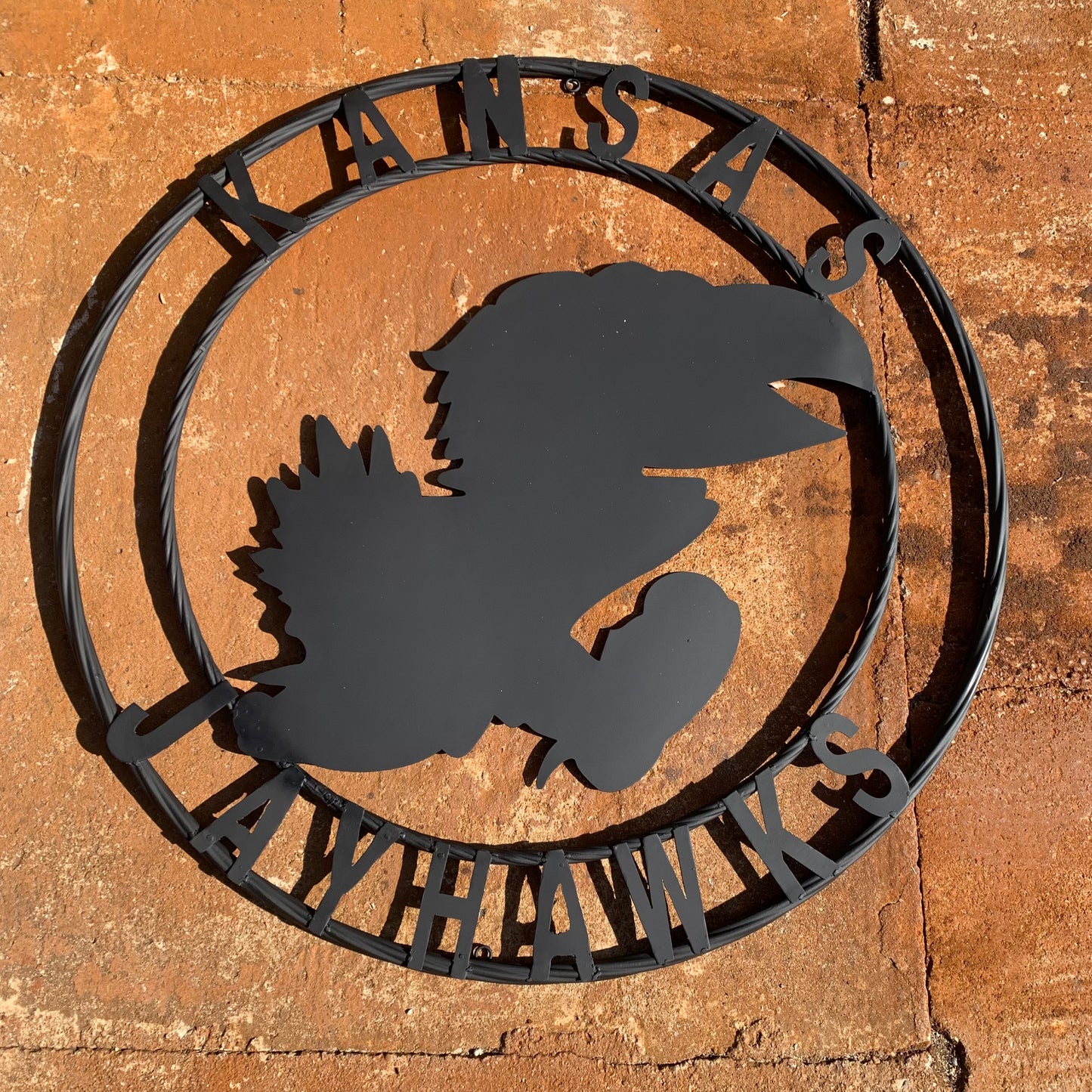 KANSAS JAYHAWKS BLACK CUSTOM METAL VINTAGE CRAFT SIGN WALL ART TEAM SIGN HANDMADE