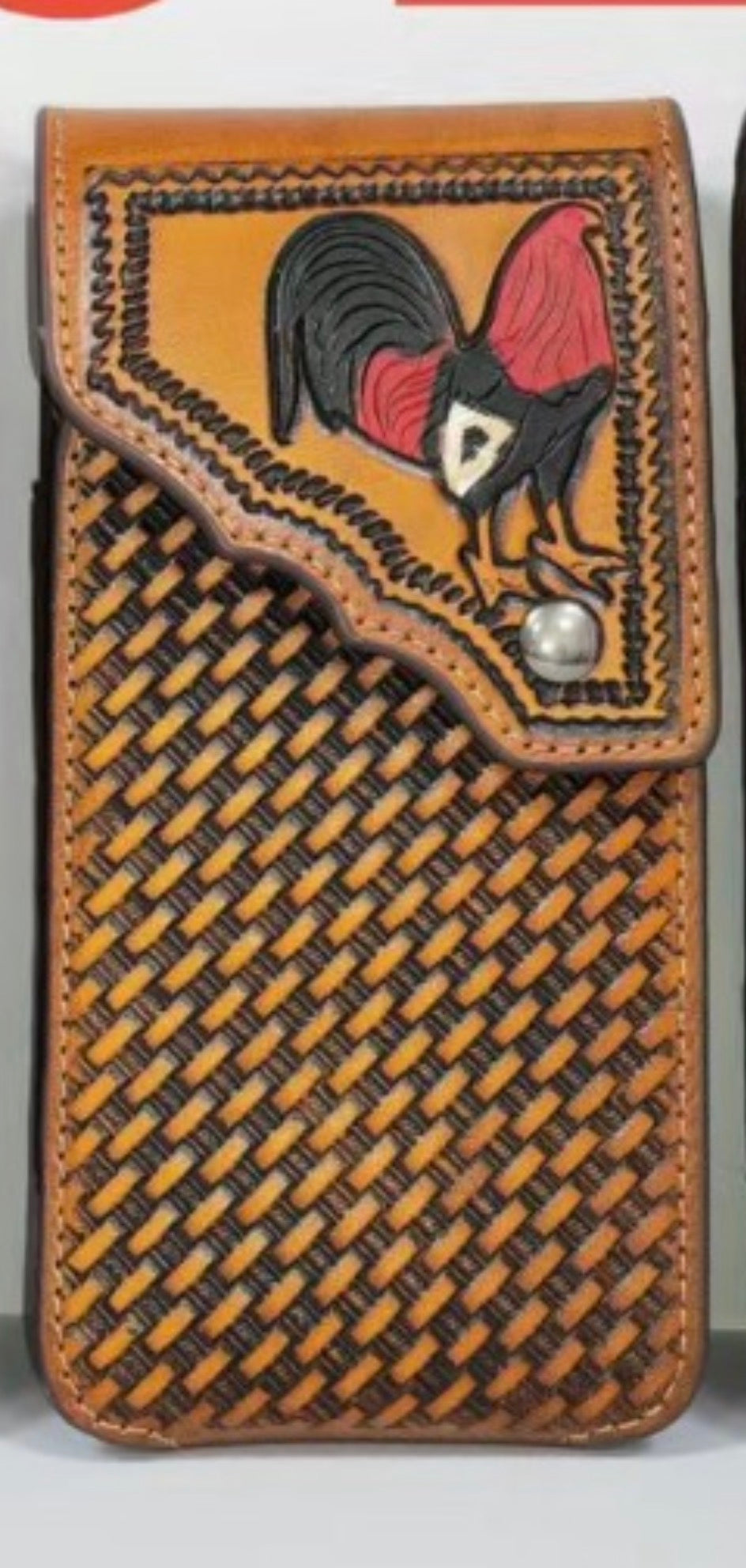 7" ROOSTER PHONE HOLSTER LEATHER LARGE BELT LOOP CASE UNIVERSAL HANDMADE