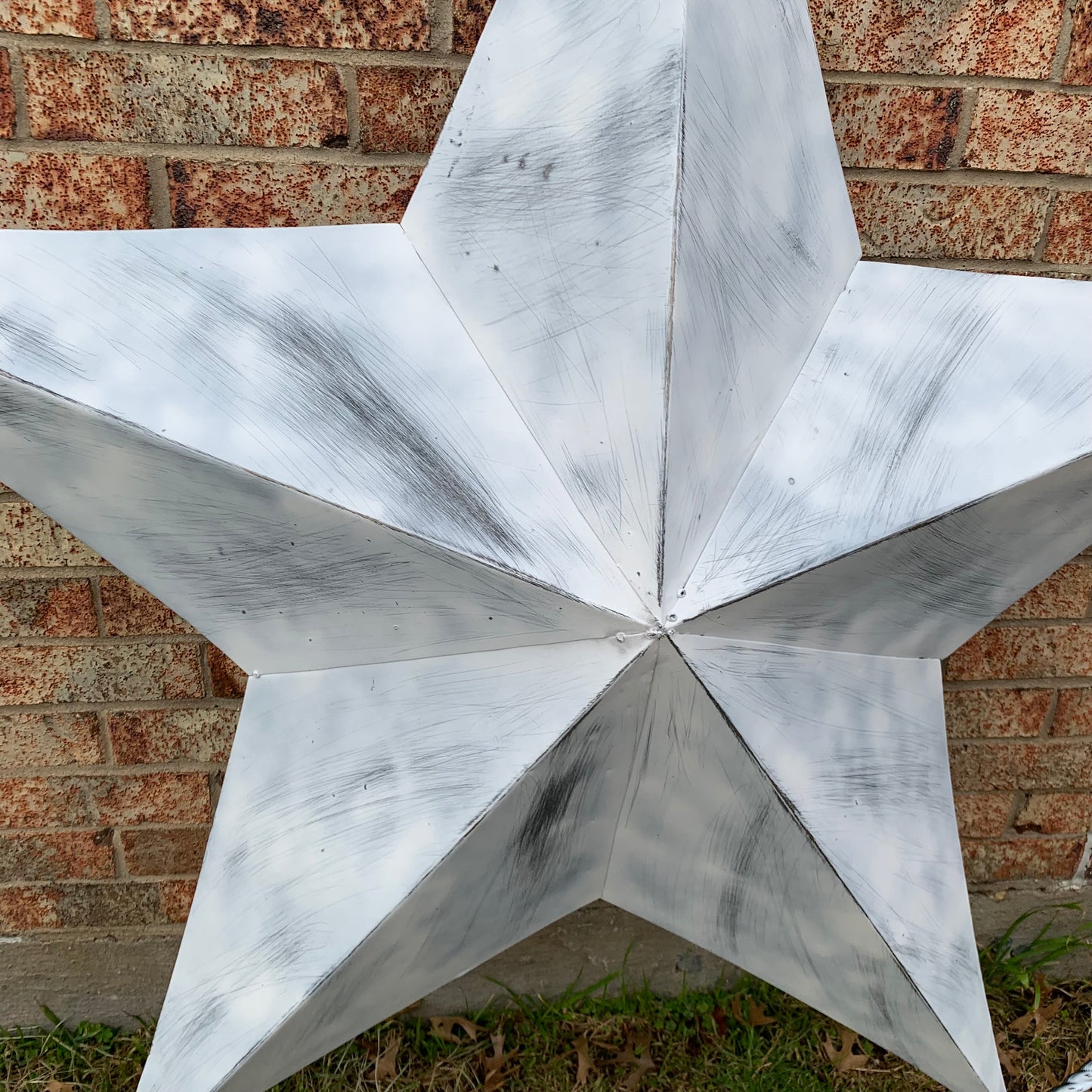 5 FOOT WHITE DISTRESSED STAR TWO TONE TEXTURE BARN STAR METAL LONESTAR TWISTED ROPE RING WESTERN HOME DECOR HANDMADE NEW