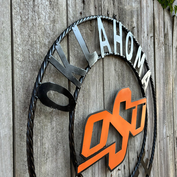 OSU OKLAHOMA STATE COWBOYS METAL CUSTOM VINTAGE TEAM WALL ART HANDMADE CRAFT SIGN