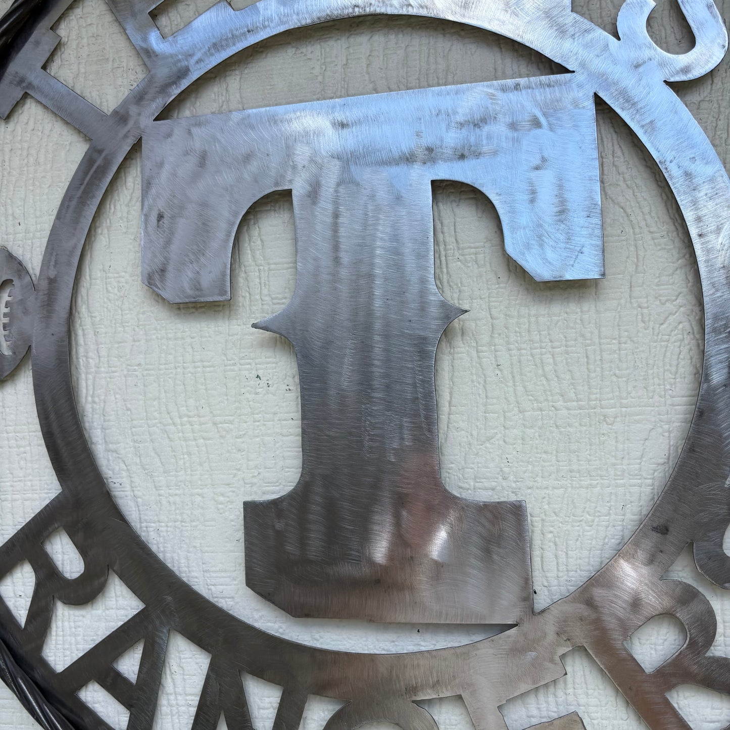 TEXAS RANGERS CUSTOM RAW METAL VINTAGE CRAFT TEAM SIGN TWISTED ROPE RING HANDMADE