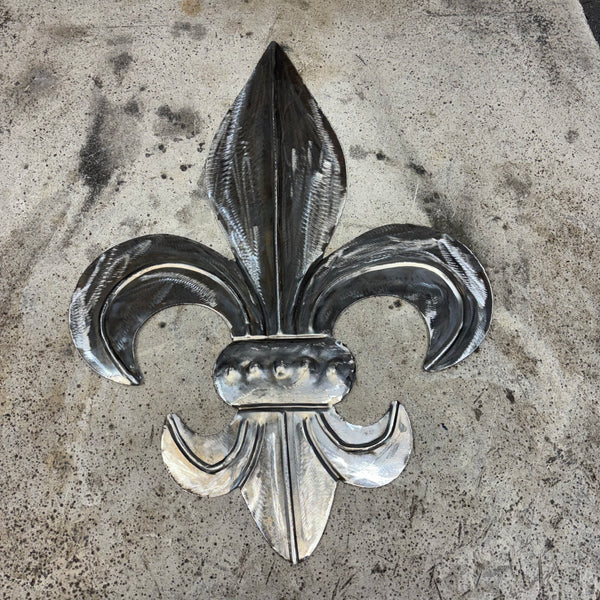 FLEUR DE LIS  CUSTOM RAW METAL UNPAINTED NO RING WALL ART SIGN WESTERN HOME DECOR HANDMADE NEW 12",18",24",32"