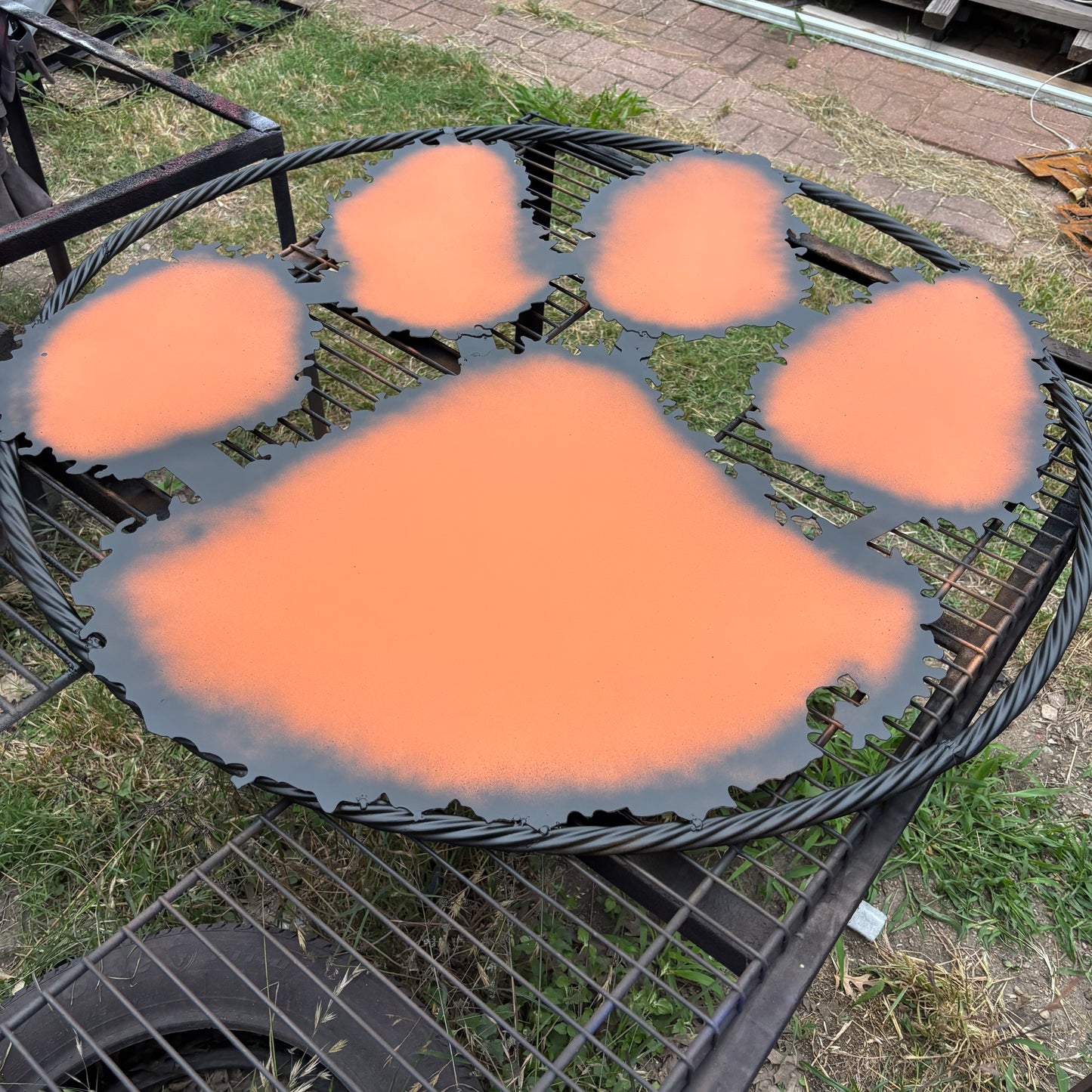 CLEMSON TIGERS PAW CUSTOM METAL VINTAGE CRAFT SIGN WALL ART TEAM SIGN ORANGE HANDMADE STYLE#2 #EH12745