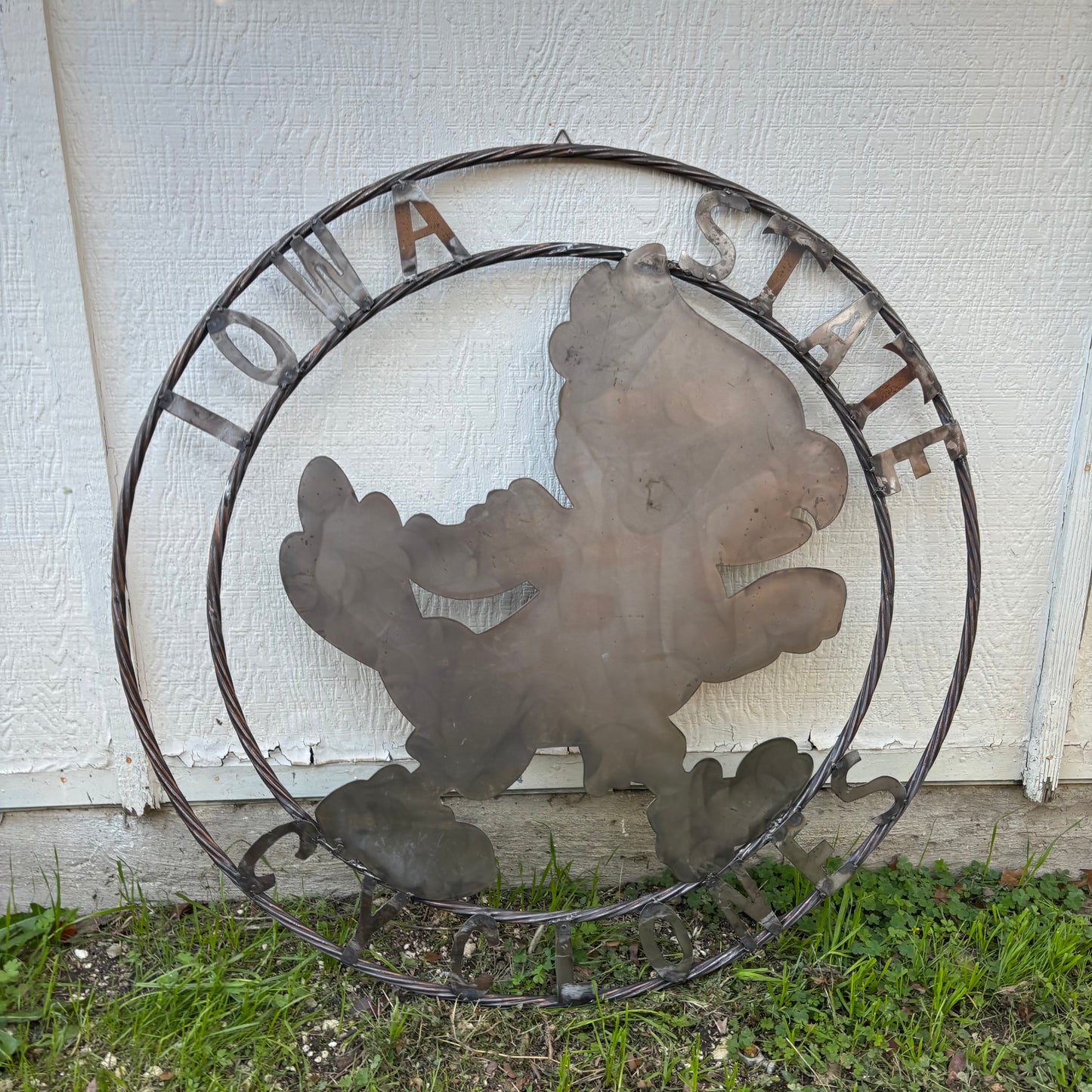 12", 18", 24", 32" IOWA STATE CYCLONES CUSTOM RAW METAL VINTAGE CRAFT TEAM SIGN HANDMADE 36",40",44",50"