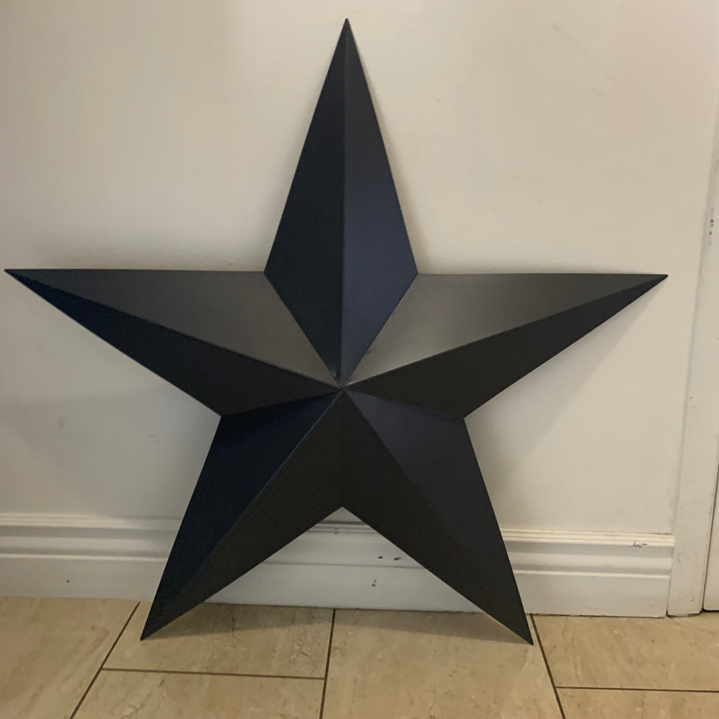 GUN METAL GREY STAR BARN STAR NO RING DAVID STAR 5 POINT WESTERN HOME DECOR HAND PAINTED