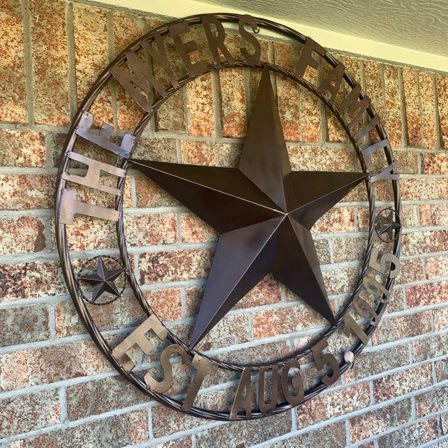 MYERS STYLE YOUR CUSTOM NAME STAR BARN STAR METAL LONE STAR WESTERN HOME DECOR RUSTIC BLACK HANDMADE 24",32",36",50"
