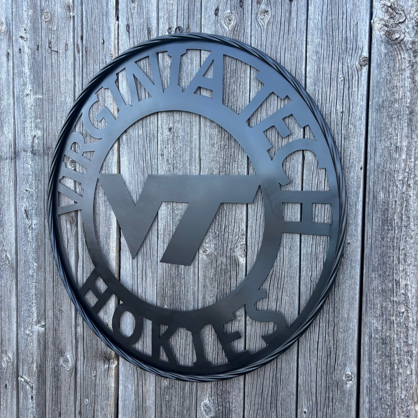 VIRGINIA TECH CUSTOM BLACK METAL VINTAGE CRAFT SIGN TEAM HANDMADE TO ORDER