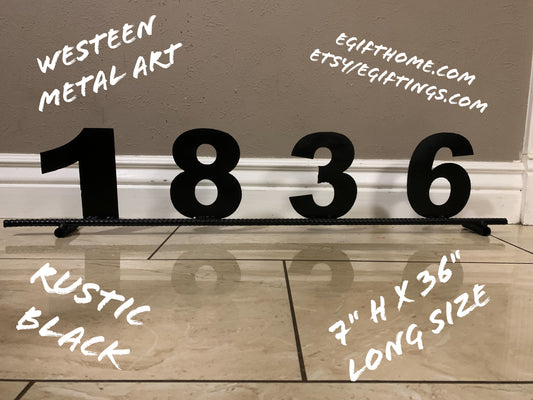 7"H X 36" LONG YOUR CUSTOM NUMBER METAL BARN METAL SIGN WESTERN HOME DECOR