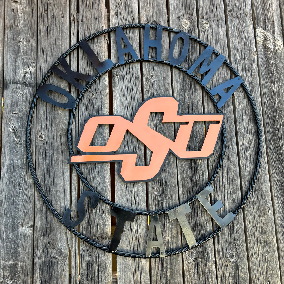 OSU OKLAHOMA STATE COWBOYS METAL CUSTOM VINTAGE TEAM WALL ART HANDMADE CRAFT SIGN