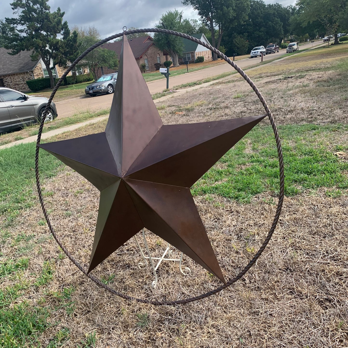 LONE STAR 60" BARN STAR METAL RUSTIC  BRONZE VINTAGE COPPER WALL ART WESTERN HOME DECOR HANDMADE NEW EH10524