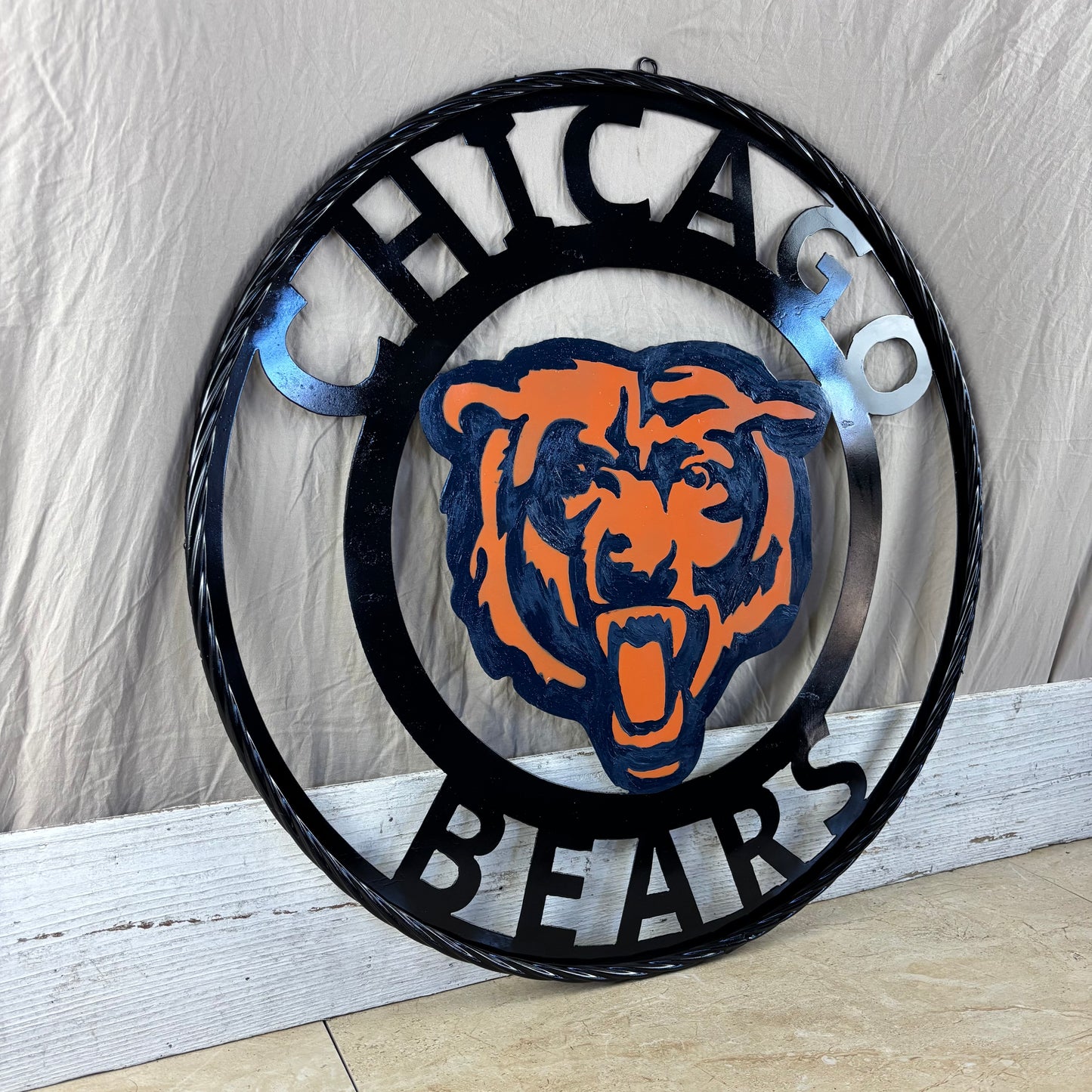 CHICAGO BEARS CUSTOM METAL VINTAGE CRAFT SIGN TEAM HANDMADE STYLE# 2